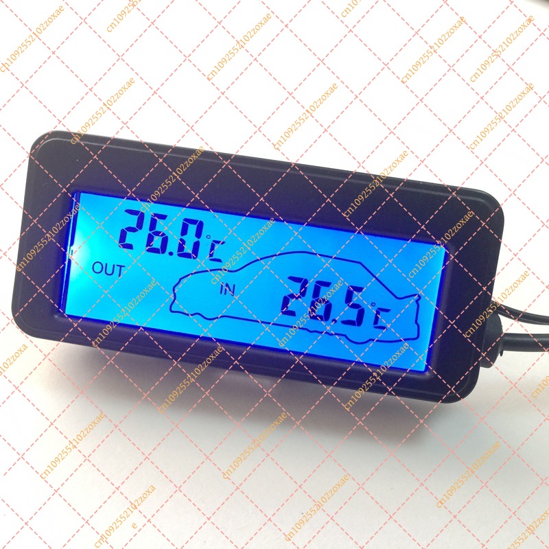 Digital Hygrometer Probe - 12V デジタル車用温度計湿度計 LCD バックライトミニ自動車内装外装温度湿度計デュアルプローブ