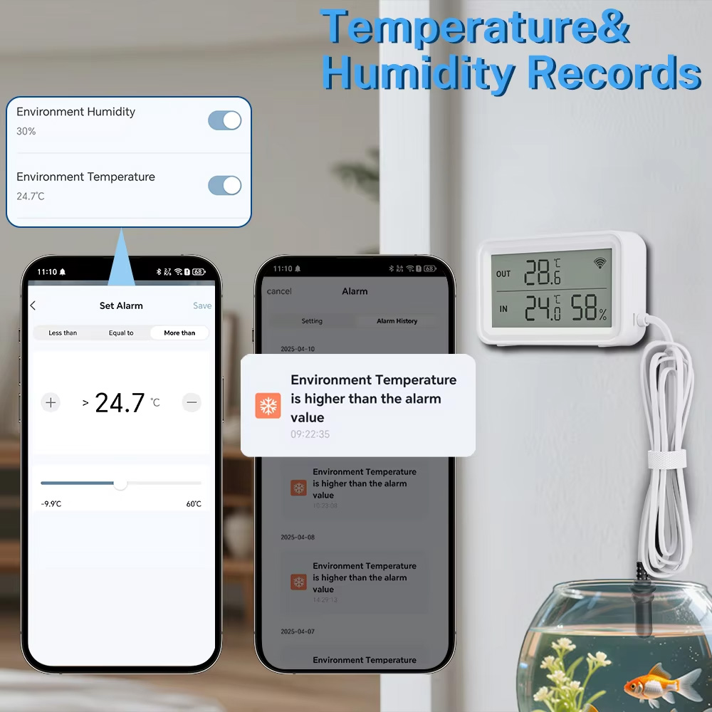 外部防水プローブ温度湿度センサー Tuya WiFi Zig - Digital Hygrometer Probe のレビューと価格