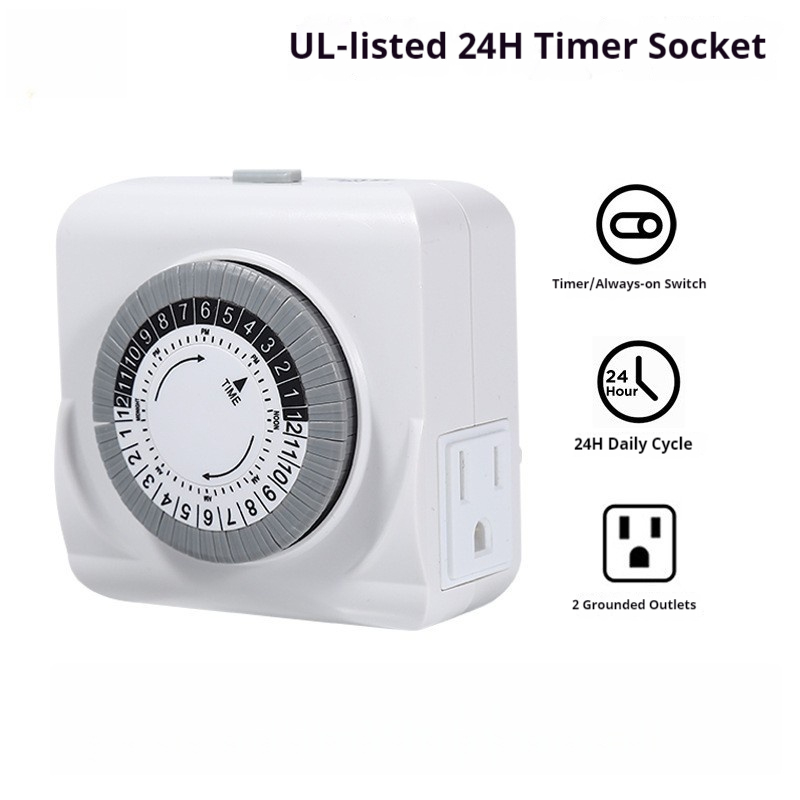 米国規格/プラグ規格 認証取得済み 2ピン メカニカル 2穴 - Timer Dual Outlet のレビューと価格